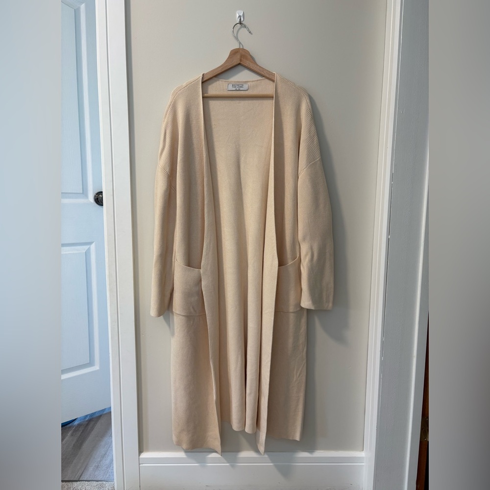 Brunette The Label Matilda Ribbed Knit Maxi Cardigan